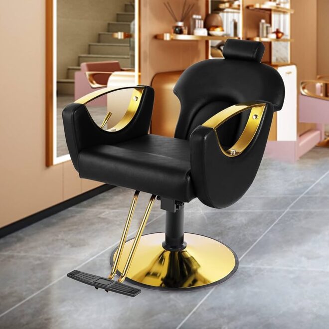 All Purpose Gold Salon Chair for Hair Stylist